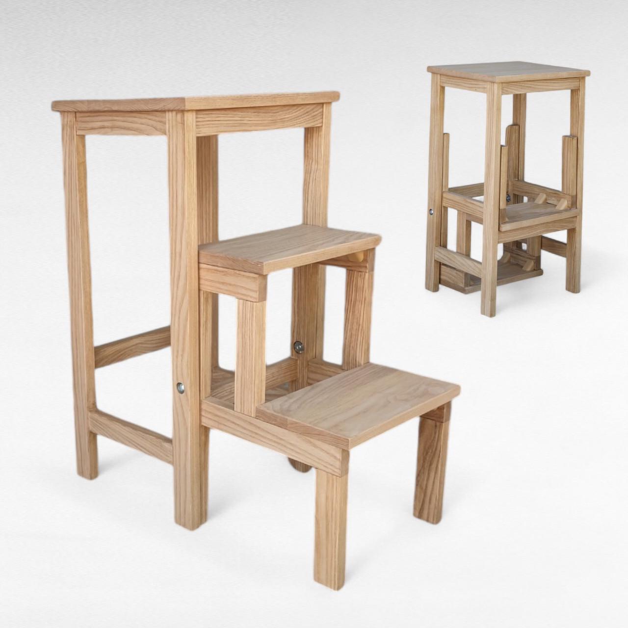 Табурет-лестница деревянный Студія Дерева Вільха ТД бытовой раскладной 3 ступеньки Молочный (31002856) - фото 4 Табурет-лестница деревянный Студія Дерева Вільха ТД бытовой раскладной 3 ступеньки Молочный (31002856) - фото 4