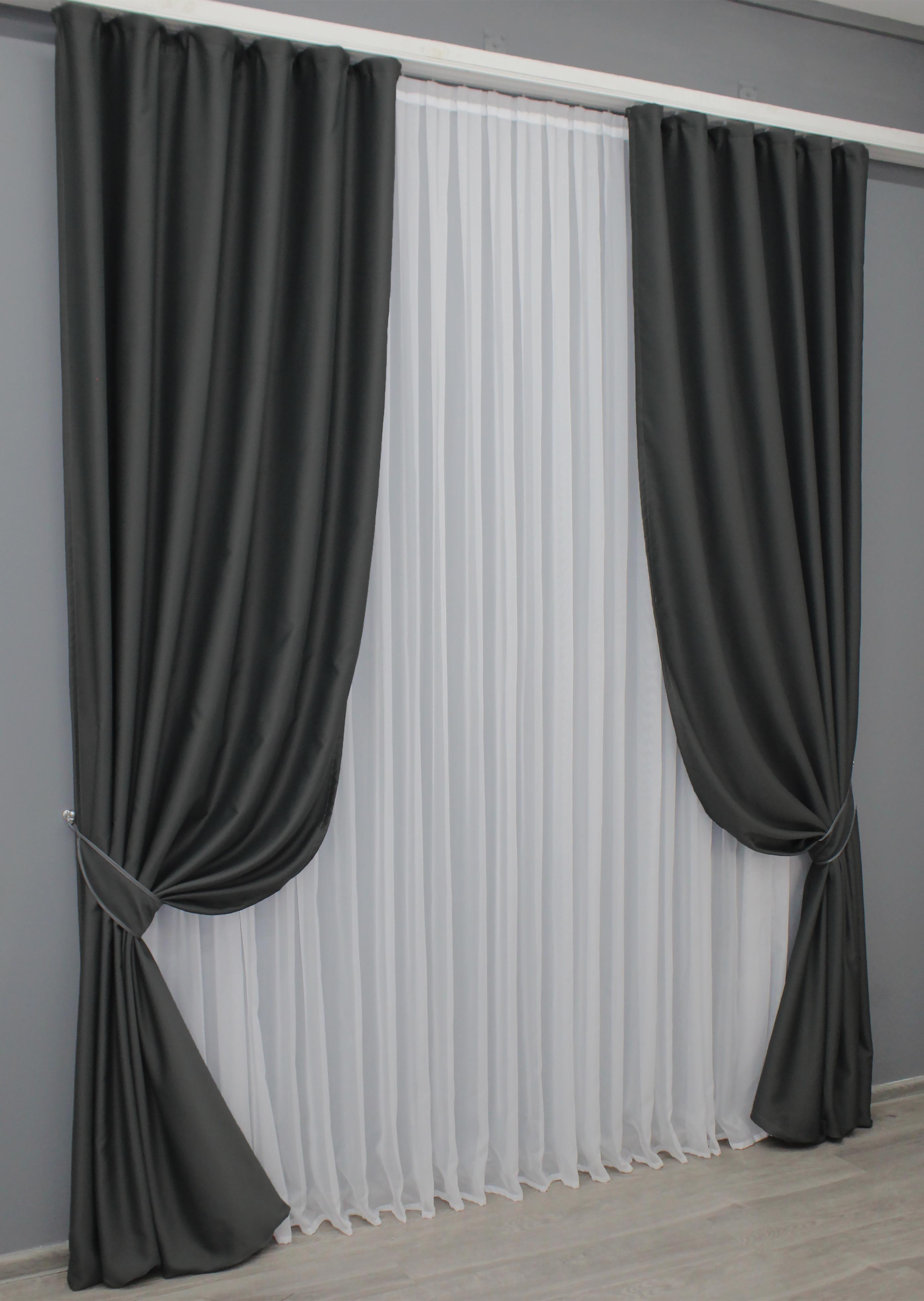 Комплект готових штор VR-Textil Блекаут Midnight № 1399ш 150х290 см 2 шт. Графітовий (33-0266) - фото 2 Комплект готових штор VR-Textil Блекаут Midnight № 1399ш 150х290 см 2 шт. Графітовий (33-0266) - фото 2