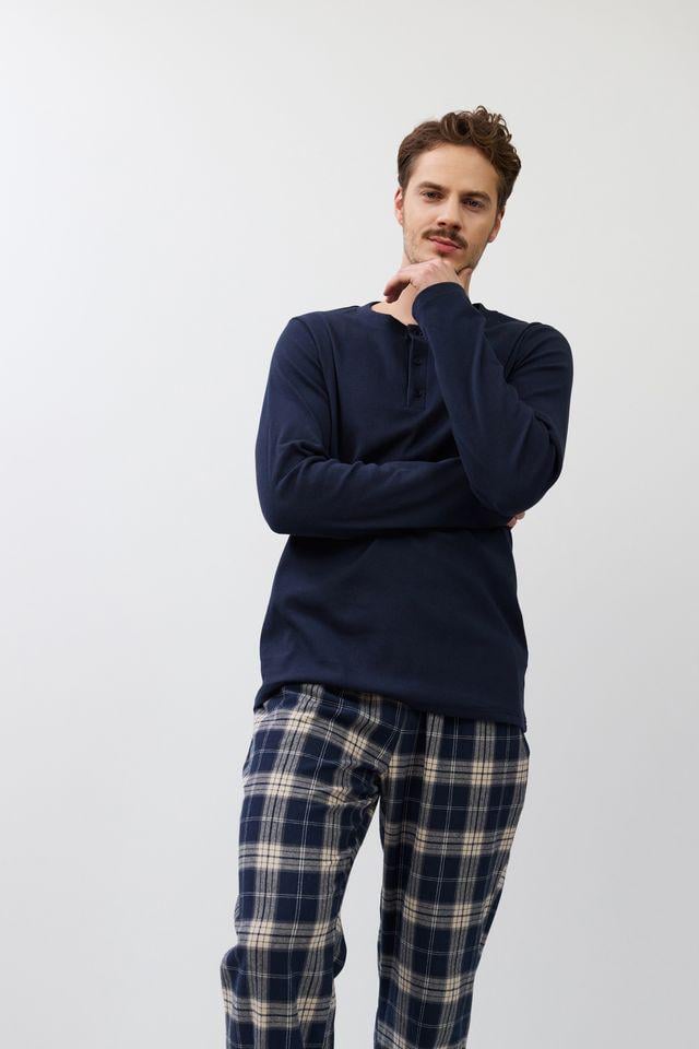 Піжама чоловіча Aruelle Luc-long сорочка та штани XL Темно-синій (37881-11-187) - фото 5