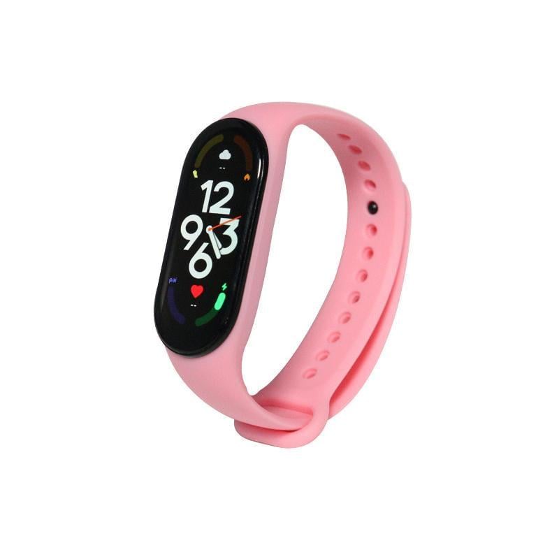 Ремінець для смарт-браслетів Xiaomi Mi Smart Band 7/6/5 сіліконовий Світло-рожевий (1342P)