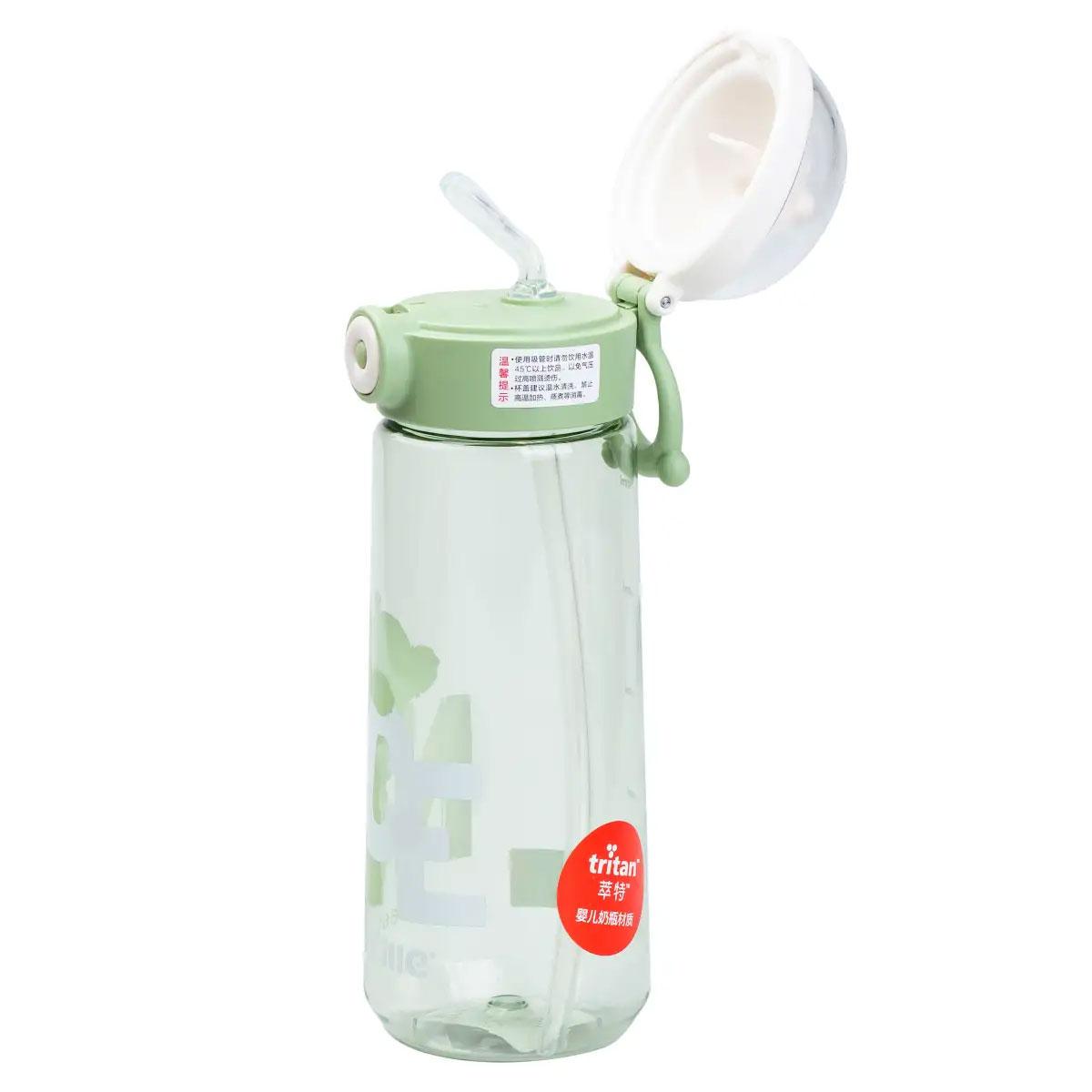 Пляшка для води 620 мл з трубочкою багаторазова Зелений (HP17300GR) - фото 2 Пляшка для води 620 мл з трубочкою багаторазова Зелений (HP17300GR) - фото 2