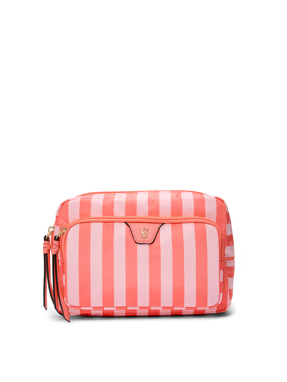 Косметичка Victoria's Secret Travel Makeup Pouch смужка Рожево-помаранчевий (27183677)