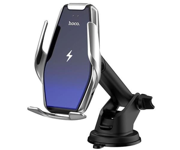 Держатель для телефона в машину Hoco S14 с функцией беспроводной зарядки Стальной