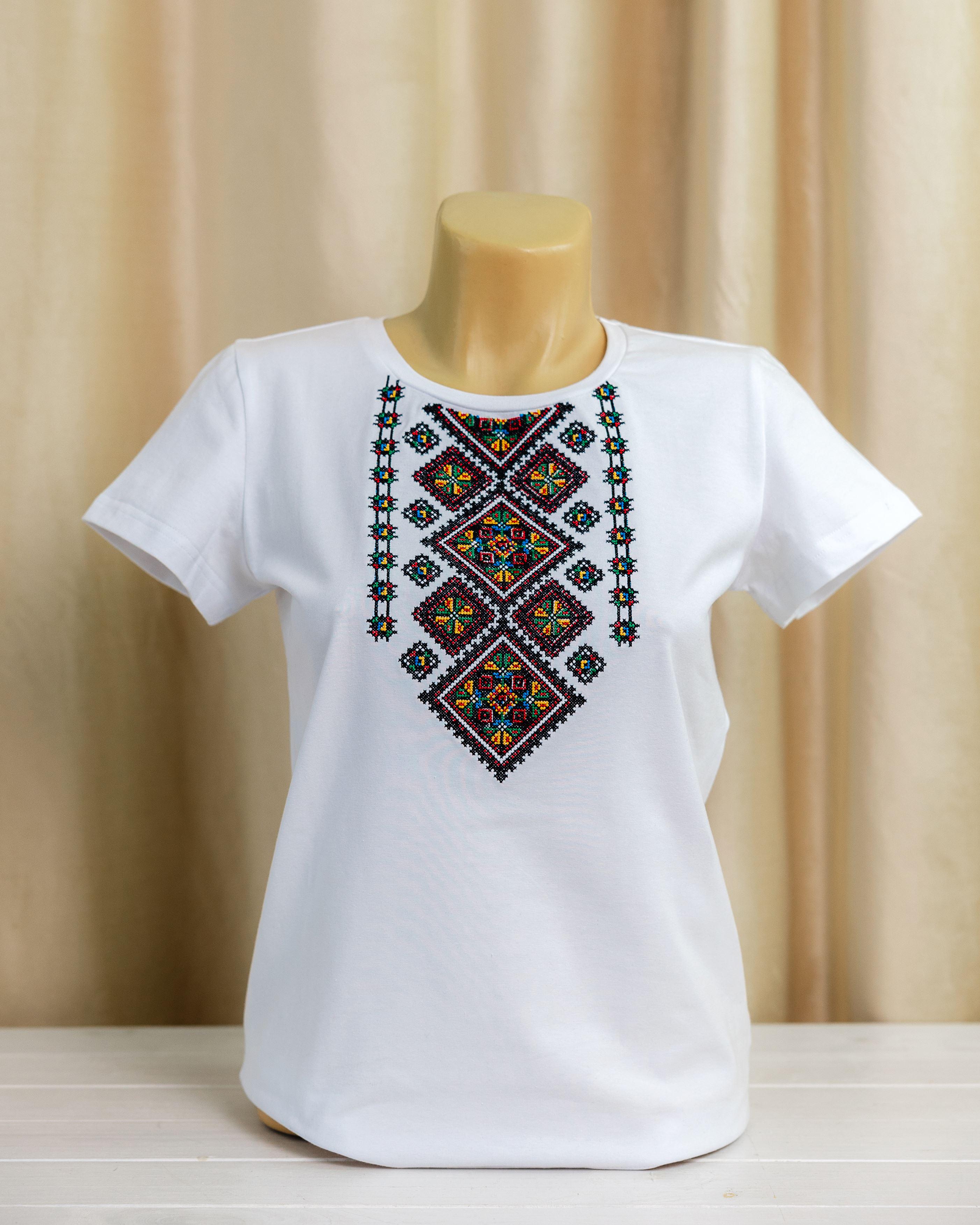 Футболка с вышивкой женская Елена S Белый (0002159) - фото 6