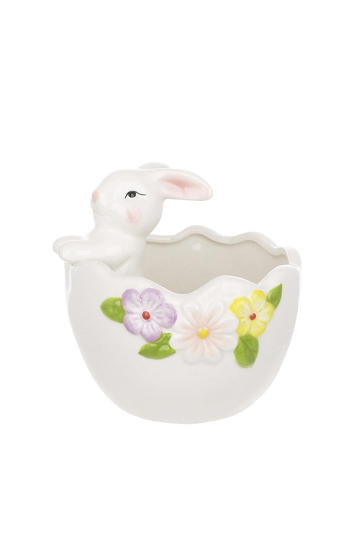 Кашпо декоративное Зайка в корзинке (SKT001052165)