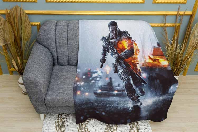 Плед Battlefield Computer game плюш двухслойный 135х150 см Плед Battlefield Computer game плюш двухслойный 135х150 см