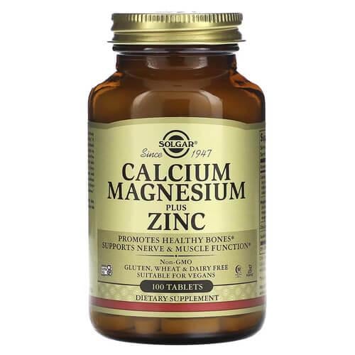 Кальций Solgar Calcium Magnesium Plus Zinc 100 tabs (SOL-00520)