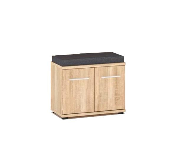 Тумба для обуви узкая с мягким сиденьем и дверцей в маленький коридор прихожая 60х46 см