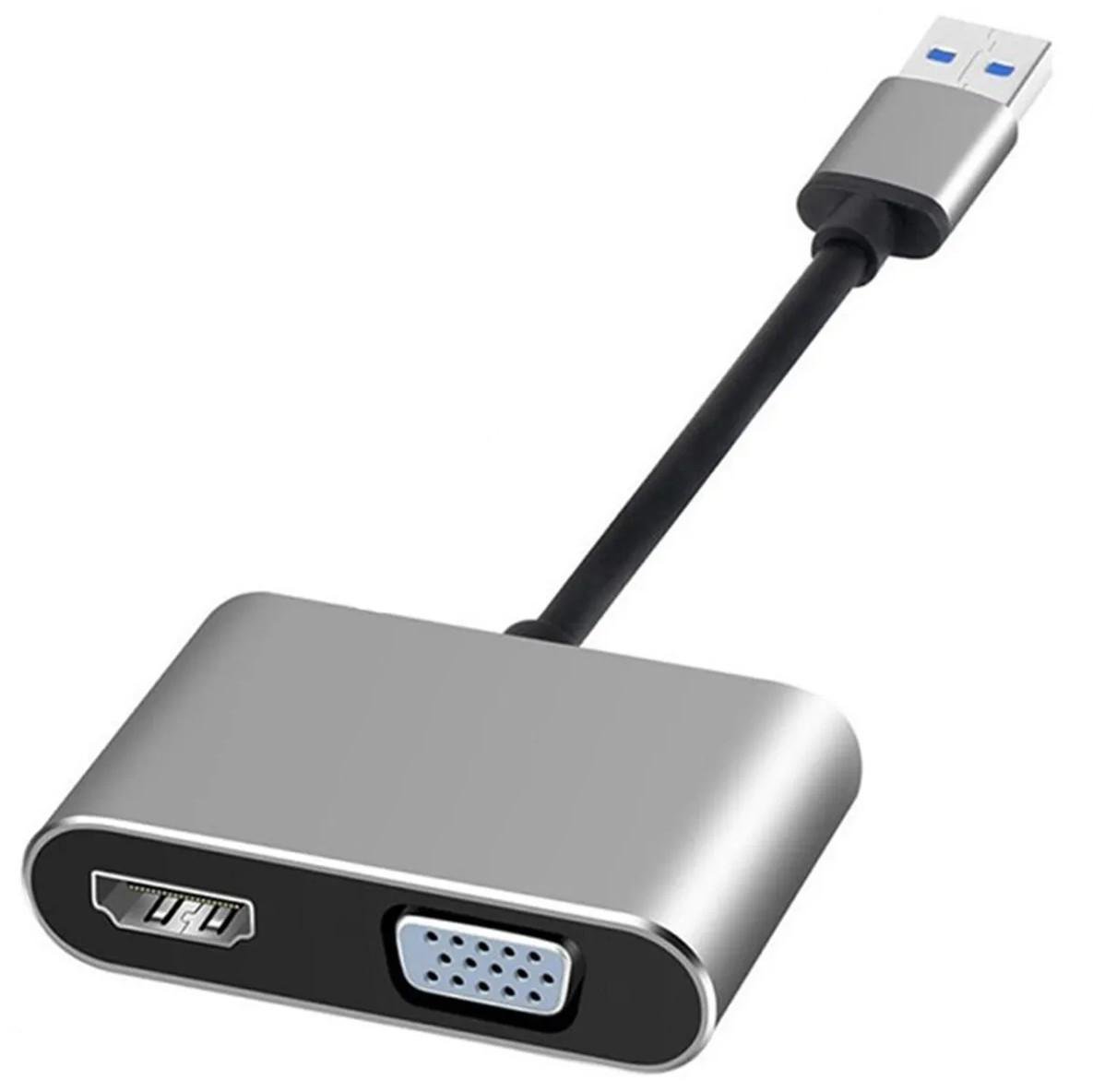 Переходник хаб USB 3,0 Addap MH-12 на 3 порта HDMI/VGA/USB 3,0 для передачи видео - фото 4