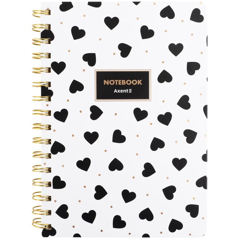 Блокнот на спирали Black&White твердая обложка ячейка А5 80 л. (8470-16)