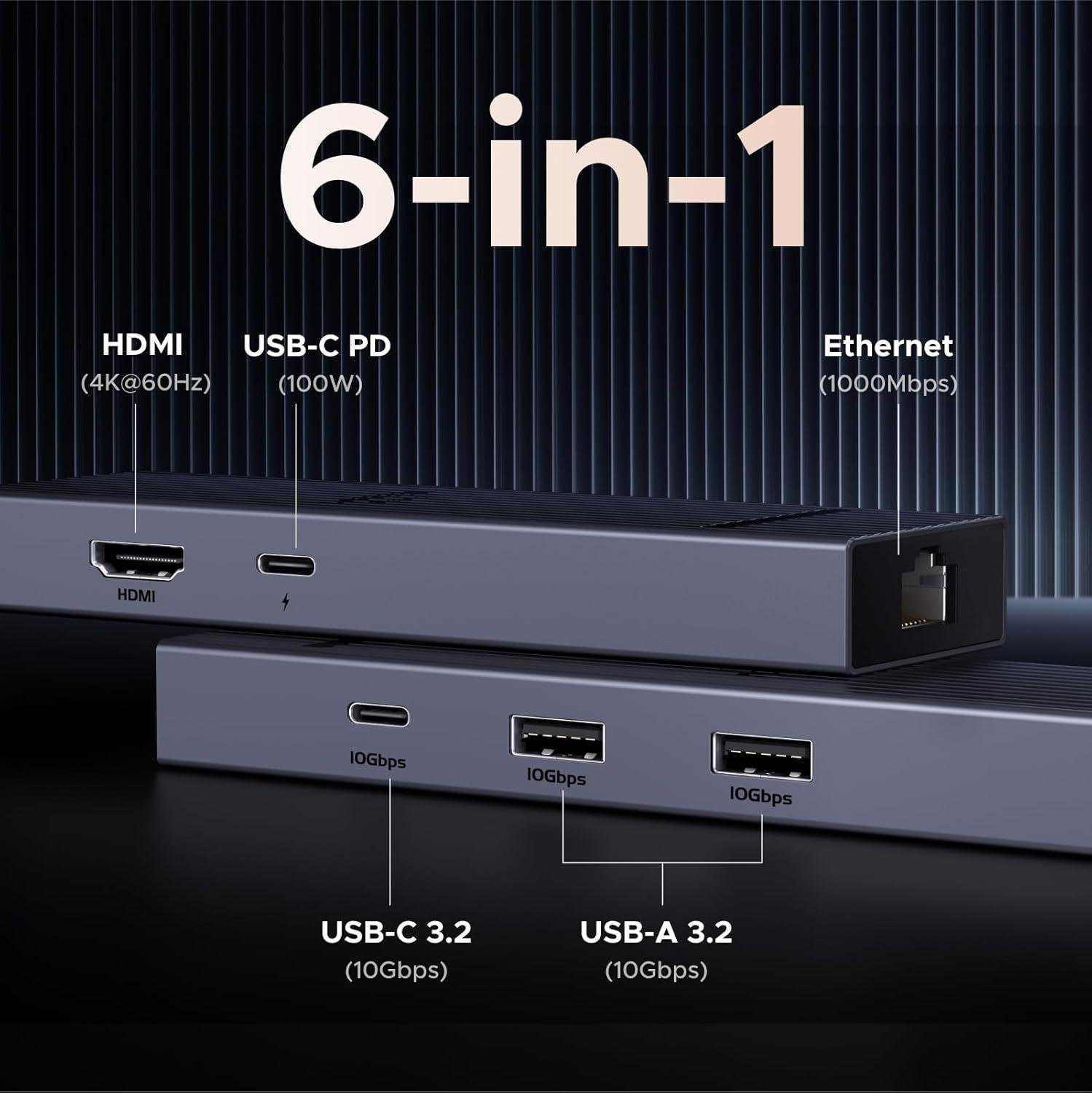 Хаб USB-C Ugreen алюмінієвий 20 см Темно-сірий (45364) - фото 7 Хаб USB-C Ugreen алюмінієвий 20 см Темно-сірий (45364) - фото 7