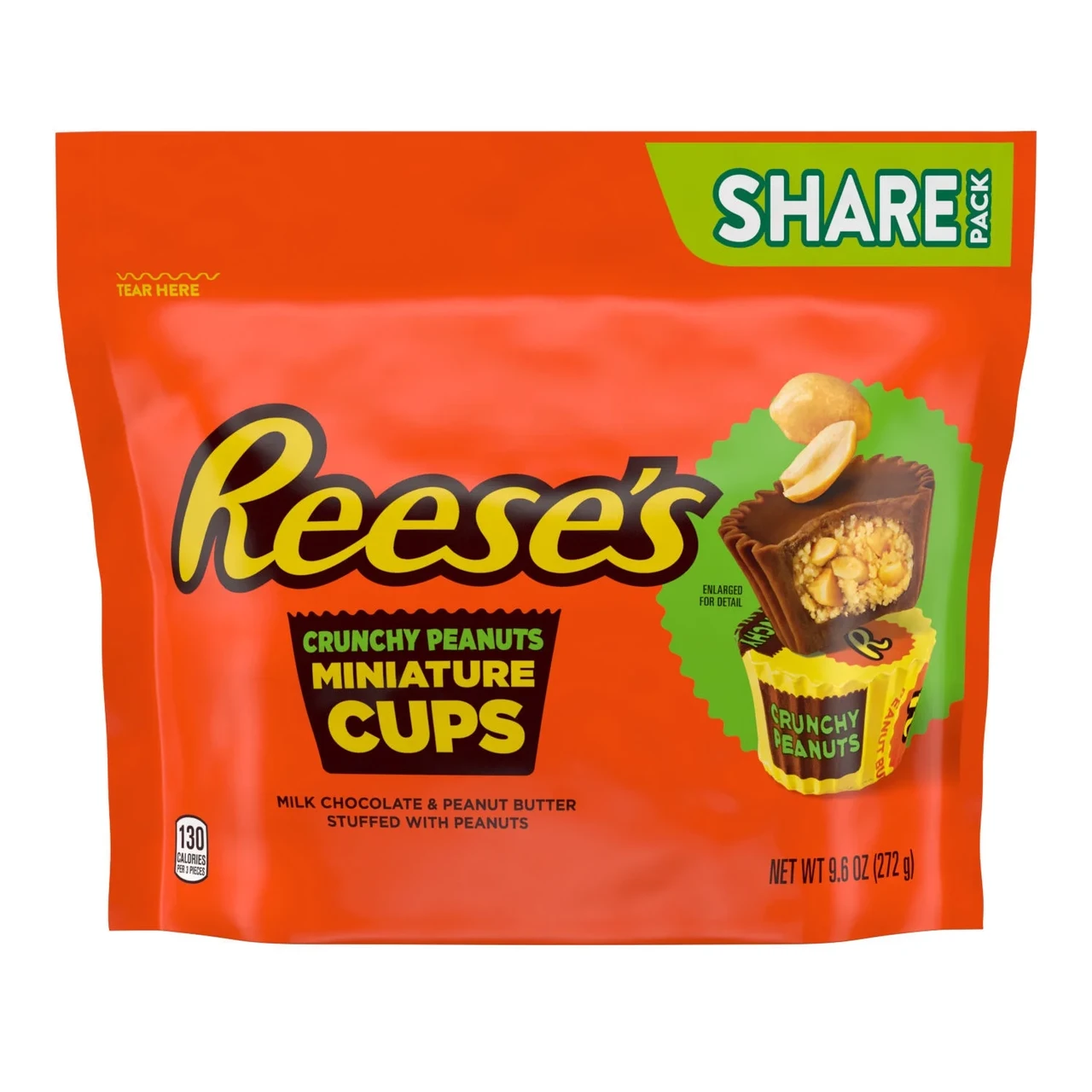 Цукерки Reese's Milk Chocolate Peanut Butter Stuffed With Peanuts Crunchy Miniature Cups 272 г (2379246334)