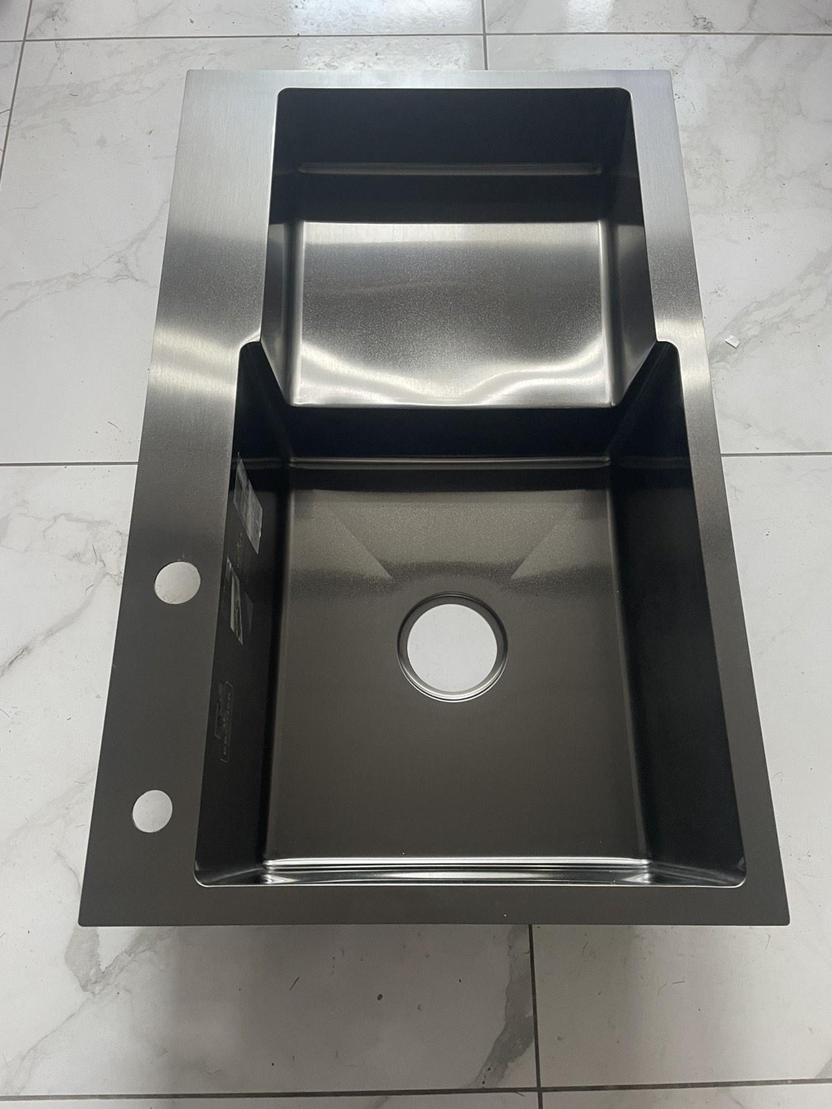 Мойка кухонная Kroner 7848LHM левая/смеситель для кухни с подключением к фильтру KRP Graz-GRP03815 - фото 2