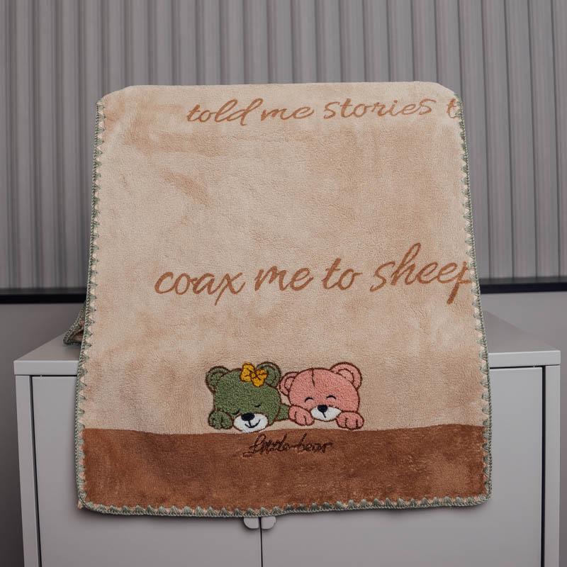 Полотенце банное Мишки фибра 140х70 см Бежевое (88271)