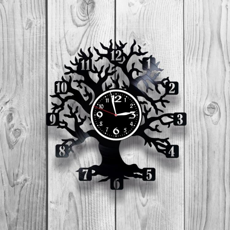 Годинник настінний Дерево 0122 з вінилової платівки