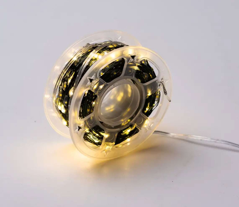 Гирлянда Роса нить с пультом 500 LED 50 м от сети зеленый провод Желтый - фото 10