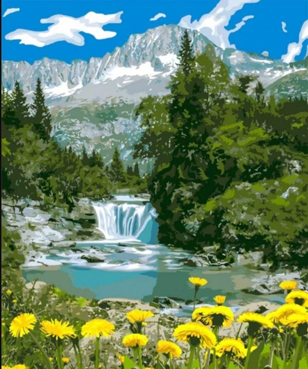 Картина по номерам Идейка Горный ручей 40х50 см (KHO2283)