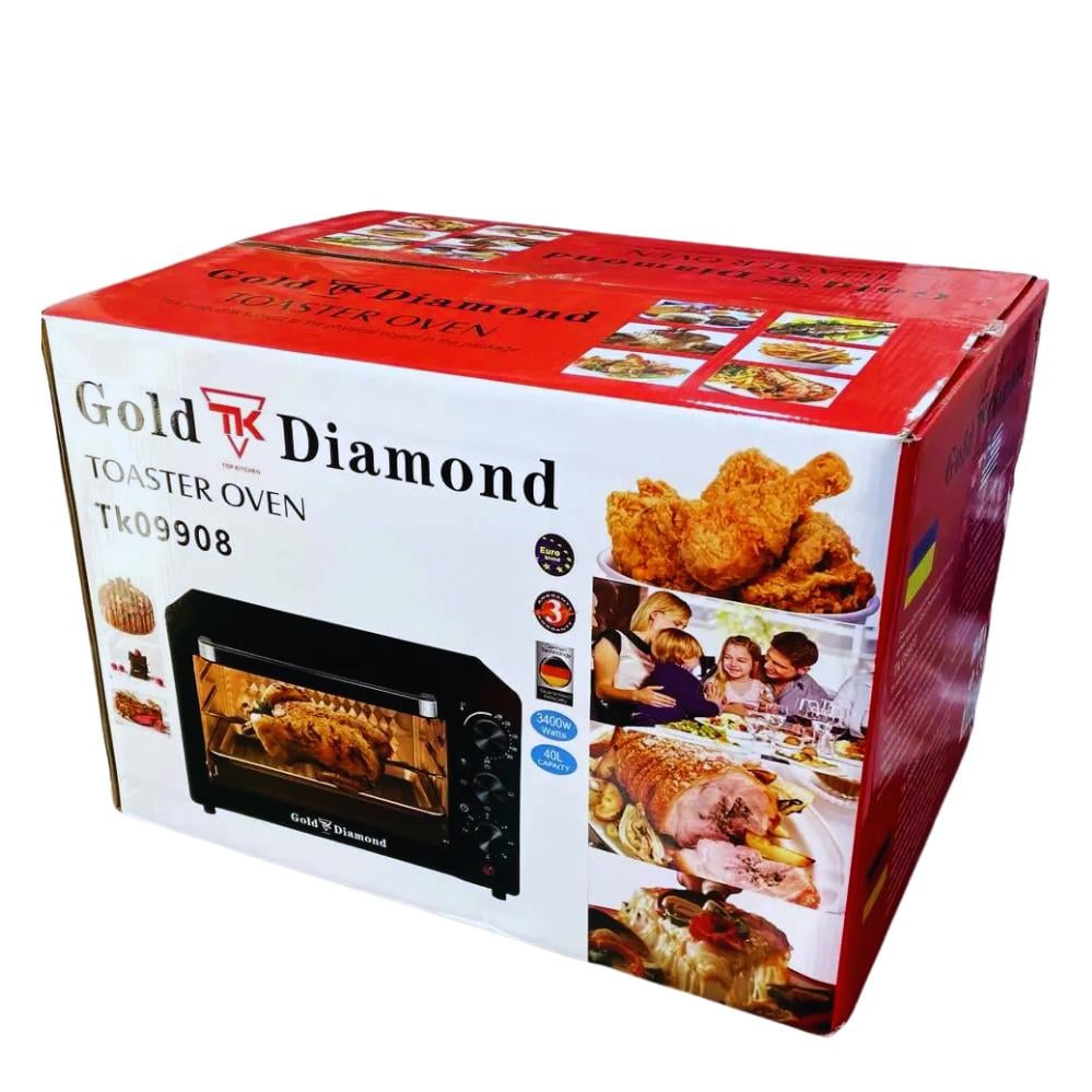 Духовка электрическая Gold Diamond TK 09908 3400W с таймером 42х25х27,5 см Черный (120.1337) - фото 7