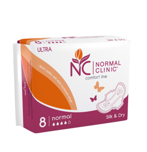 Прокладки Normal Clinic Comfort Ultra Silk & Dry 4 краплі 8 шт. (094647)