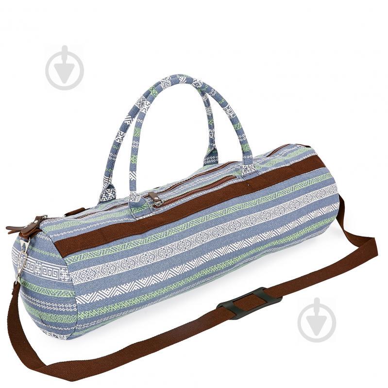 Сумка для йога коврика Yoga bag KINDFOLK FI-6969-6 размер 20смх65см Серый-синий