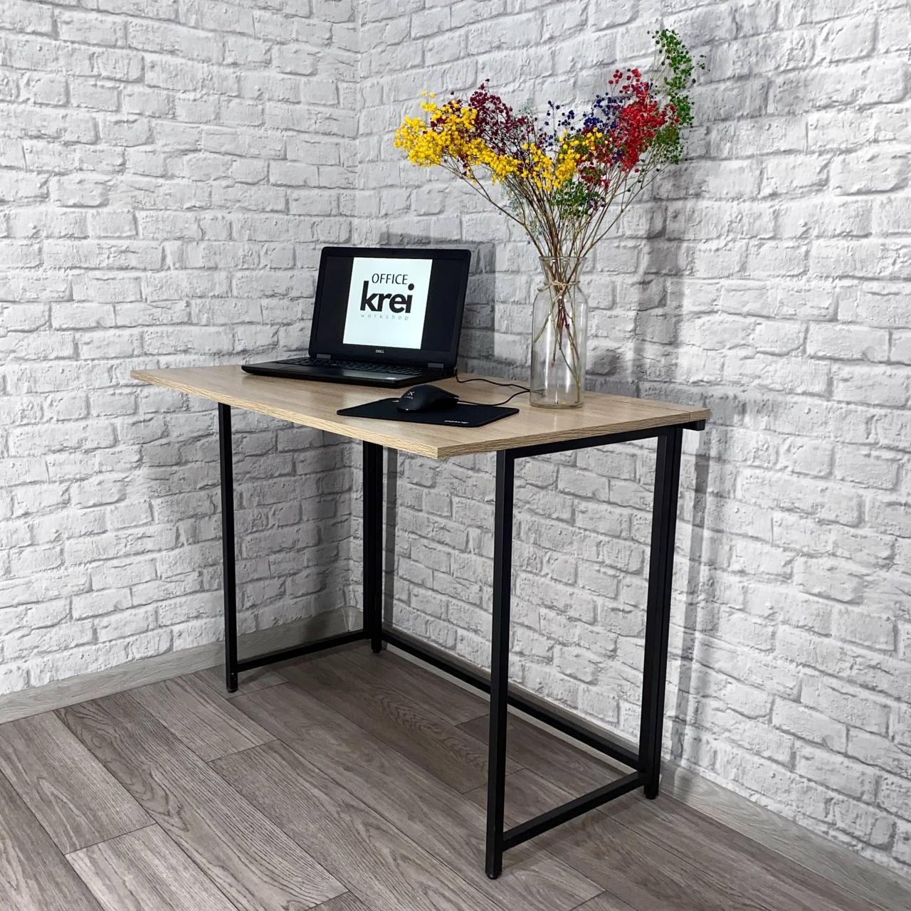 Стол письменный раскладной Krei Компакт 1000х600х750 мм Дуб сонома/Черный (ГТ0003.755.02) - фото 1 Стол письменный раскладной Krei Компакт 1000х600х750 мм Дуб сонома/Черный (ГТ0003.755.02) - фото 1