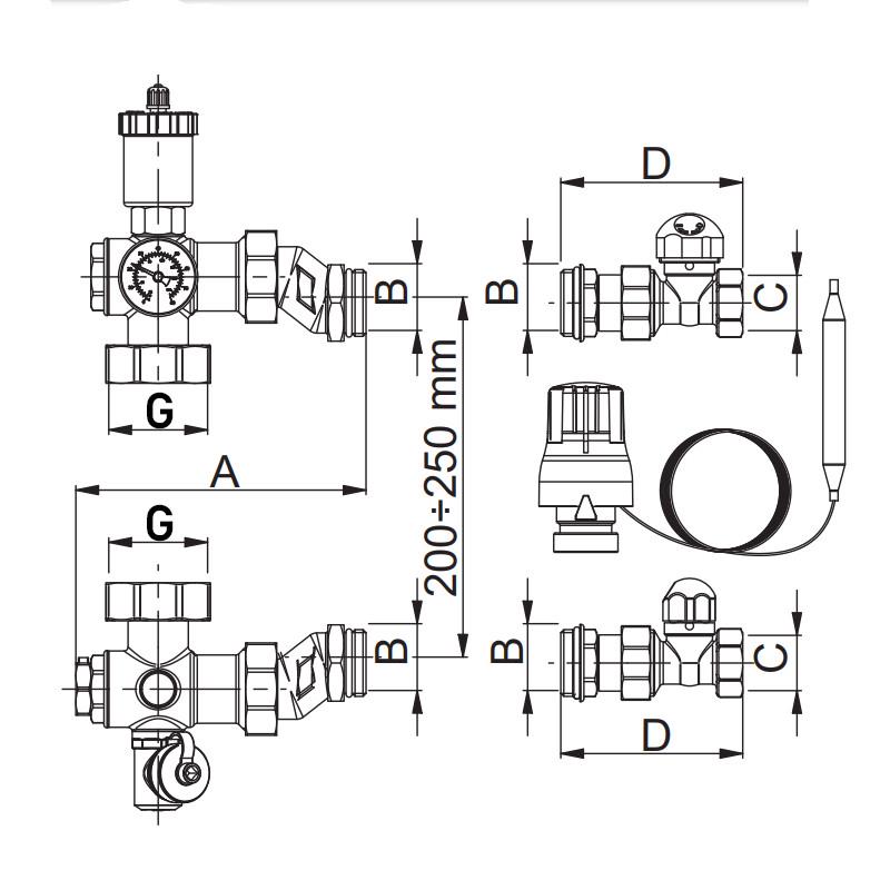 Смесительная группа термостатическая с эксцентриками Roho R71-100075 1"х3/4" (RO0150) - фото 6 Смесительная группа термостатическая с эксцентриками Roho R71-100075 1"х3/4" (RO0150) - фото 6
