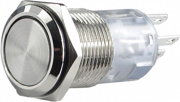 Кнопка без фіксації металева дві групи контактів (J16-212-E)