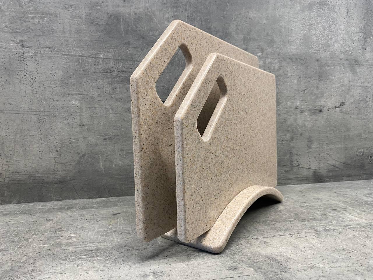 Набір дощок кухонних Navajo із штучного каменю на підставці 2 шт. (222) - фото 2 Набір дощок кухонних Navajo із штучного каменю на підставці 2 шт. (222) - фото 2