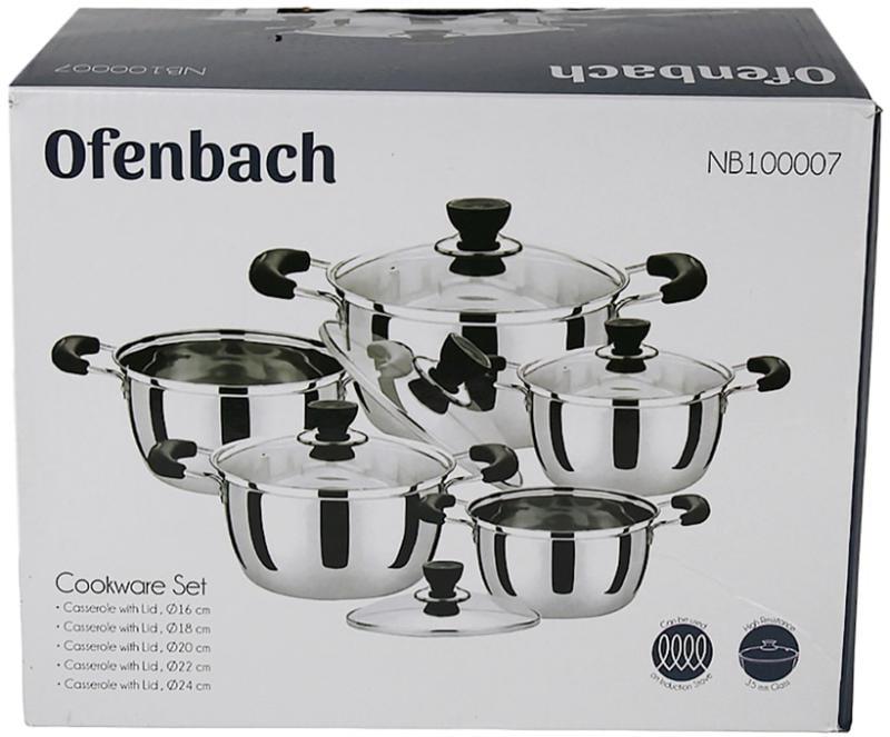Набор посуды со стеклянными термостойкими крышками Ofenbach КМ-100007 из нержавеющей стали из 10 предметов Стальной (150-84-100007) - фото 7 Набор посуды со стеклянными термостойкими крышками Ofenbach КМ-100007 из нержавеющей стали из 10 предметов Стальной (150-84-100007) - фото 7