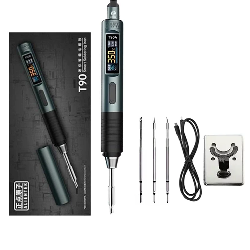 Паяльник Alientek T90A та 3 жала типу 210 KU/I/IS живлення Type-C без блока живлення (137705) Паяльник Alientek T90A та 3 жала типу 210 KU/I/IS живлення Type-C без блока живлення (137705)