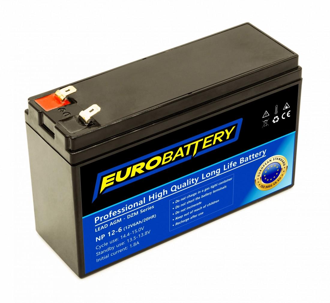 Аккумулятор для ИБП EuroBattery AGM NP 12-6 DZM 12V 6,0 Ач (824)