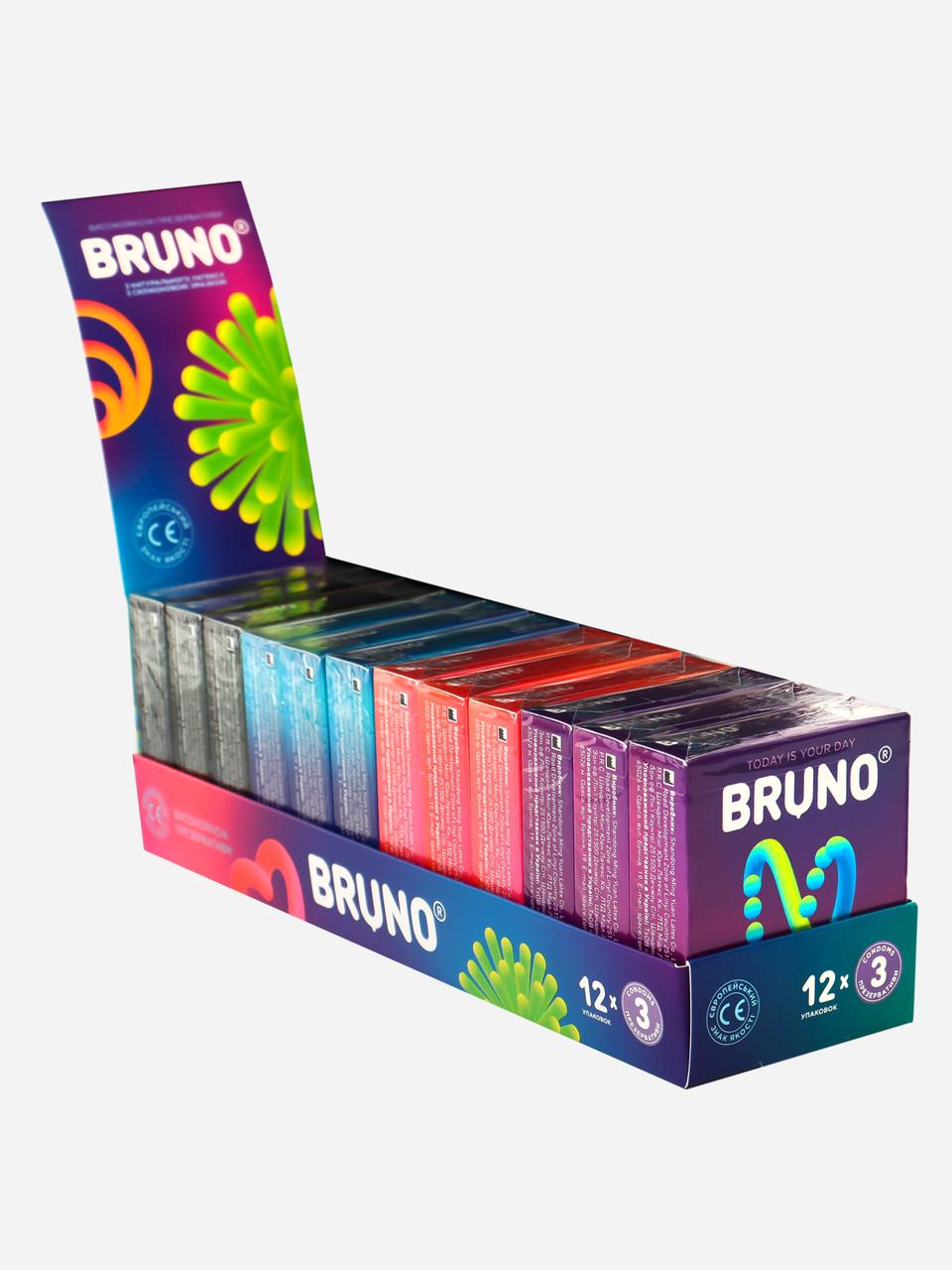 Презервативи Bruno високоякісні чоловічі 12х3 шт.