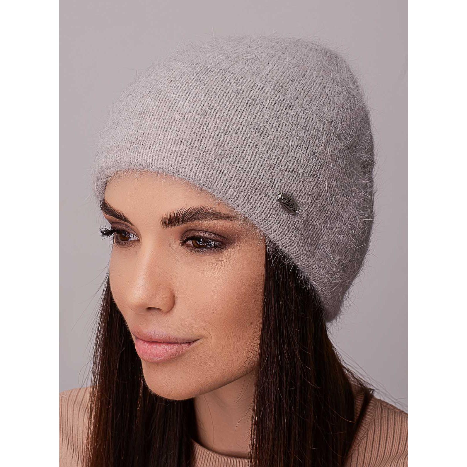 Шапка женская ангоровая Leks СКАРЛЕТ одинарная с отворотом мелкого вязания one size Серый средний (205569) - фото 1 Шапка женская ангоровая Leks СКАРЛЕТ одинарная с отворотом мелкого вязания one size Серый средний (205569) - фото 1