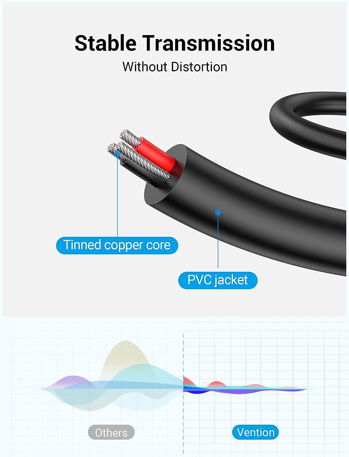 Кабель Vention 2x 6.5 мм Jack-3.5 мм minijack HiFi стерео AUX на 6.35 мм TRS L/R Канали TS 1/4" на TRS 1/8" 5 м Чорний (BACBJ) - фото 17 Кабель Vention 2x 6.5 мм Jack-3.5 мм minijack HiFi стерео AUX на 6.35 мм TRS L/R Канали TS 1/4" на TRS 1/8" 5 м Чорний (BACBJ) - фото 17