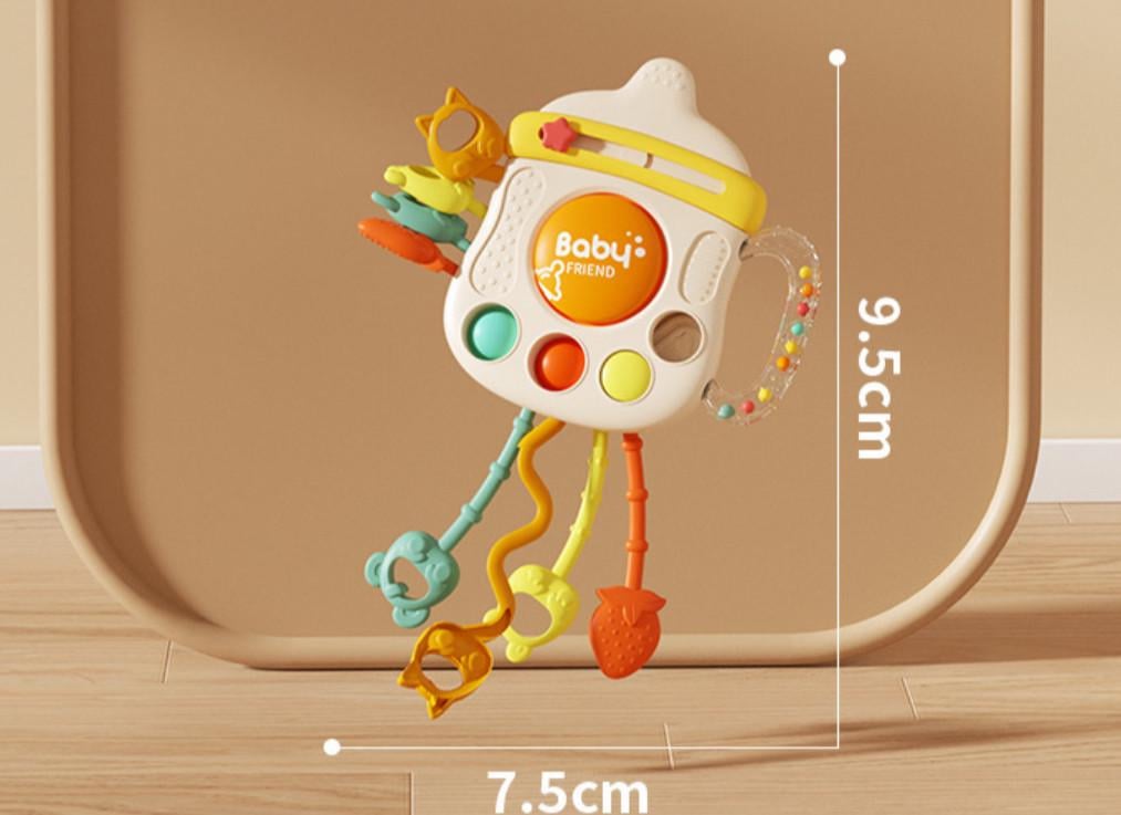 Брязкальце-пляшечка з гумовими елементами та Pop-it для малюків (2749740318) - фото 3