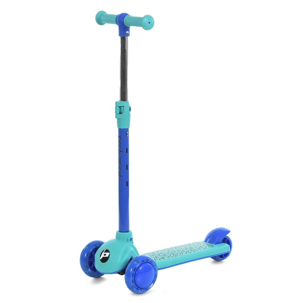 Самокат Bambi трехколесный со светящимися колесами Синий (DS-171-S-379)