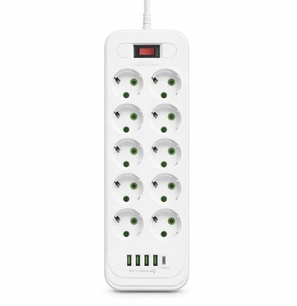 Удлинитель/фильтр/разветвитель сетевой D10 10 розеток EU/4xUSB/1-PD Type-C 5 м (32627266) Удлинитель/фильтр/разветвитель сетевой D10 10 розеток EU/4xUSB/1-PD Type-C 5 м (32627266)