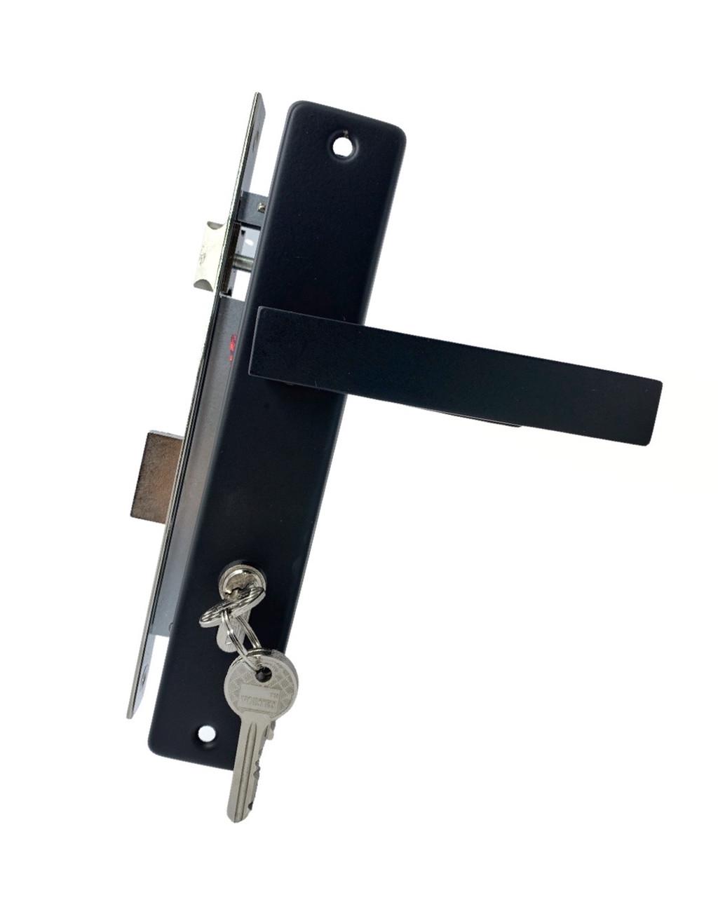 Врізний замок на хвіртку з ручками 85/35 мм Чорний • Краща ціна в Києві ...