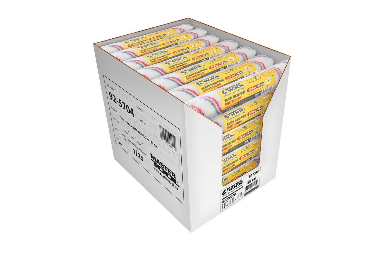 Валик малярський MasterTool Multicolor 48/250/11 мм 8 мм (92-5704_Р) - фото 4 Валик малярський MasterTool Multicolor 48/250/11 мм 8 мм (92-5704_Р) - фото 4