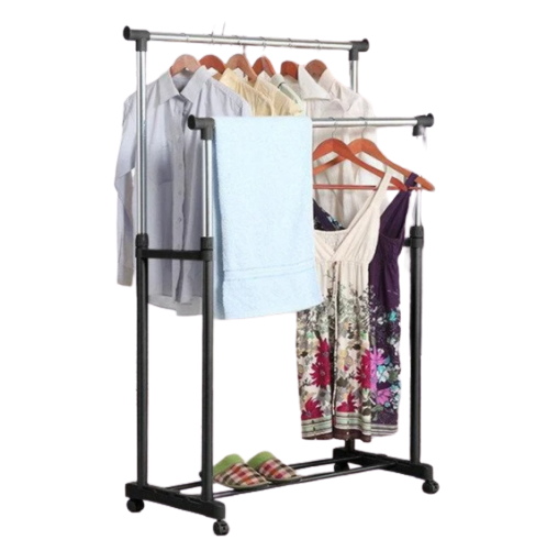 Стійка телескопічна вішалка для одягу та взуття Double Pole 135 см