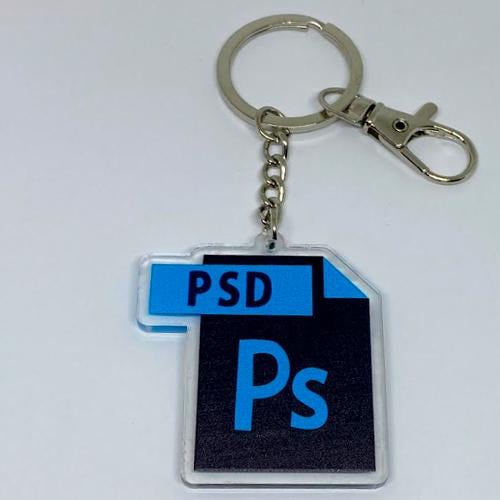 Брелок акриловый Photoshop в подарочной уп. (3376)