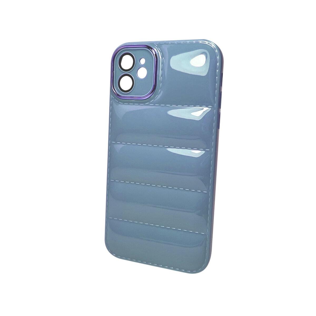 Противоударный чехол для Apple iPhone 12 Down Jacket Frame / Light Blue - фото 1