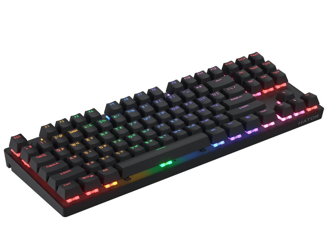 Клавіатура механічна ігрова бездротова HATOR HTK287UA Icefall Mecha TKL Wireless Rainbow Black - фото 3