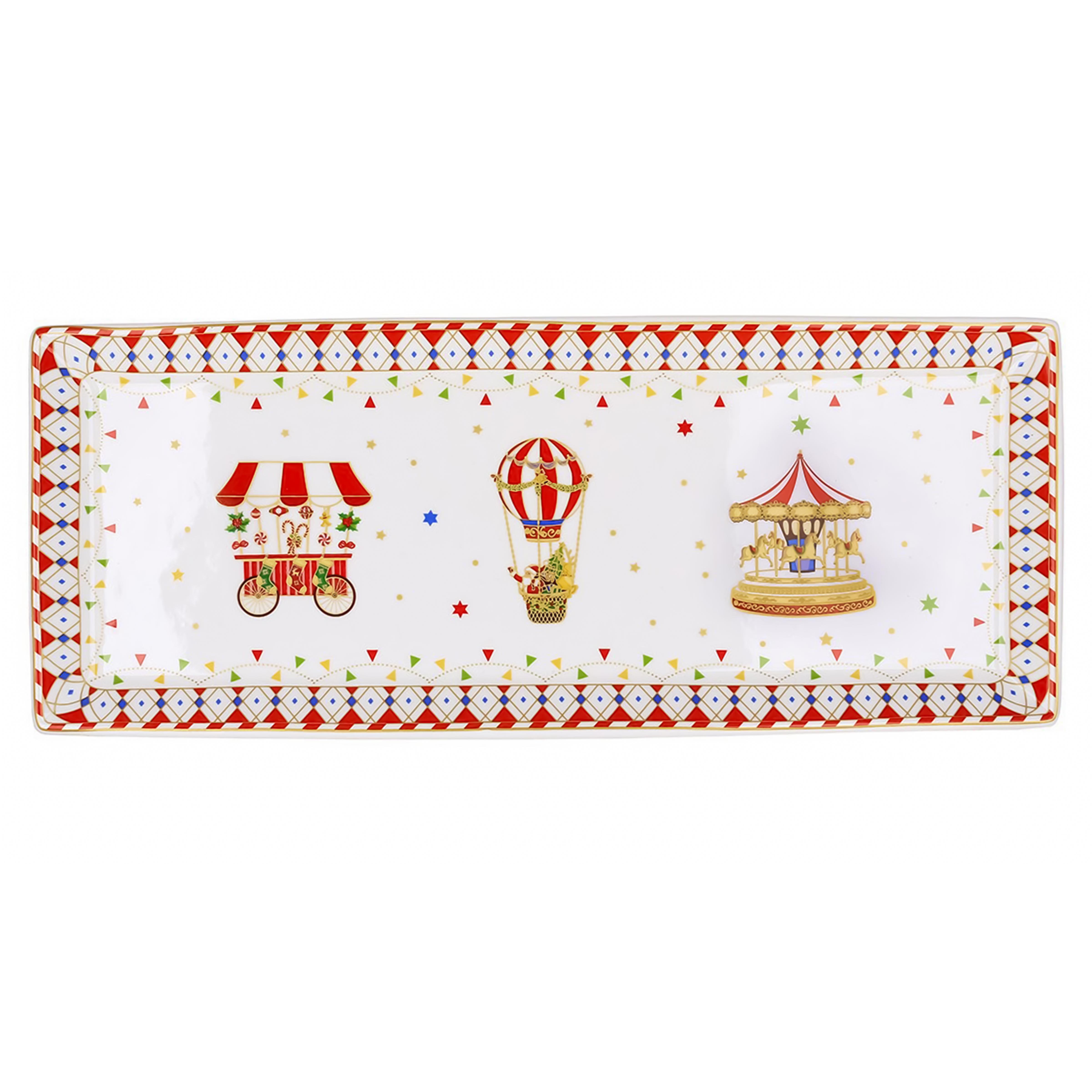 Блюдо прямокутне порцелянове BonaDi Зимова казка 35,5х14 см (K131) Блюдо прямокутне порцелянове BonaDi Зимова казка 35,5х14 см (K131)