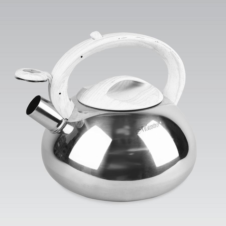 Чайник з свистком і ручкою під дерево 3 л Білий (MR-1317) - фото 4 Чайник з свистком і ручкою під дерево 3 л Білий (MR-1317) - фото 4