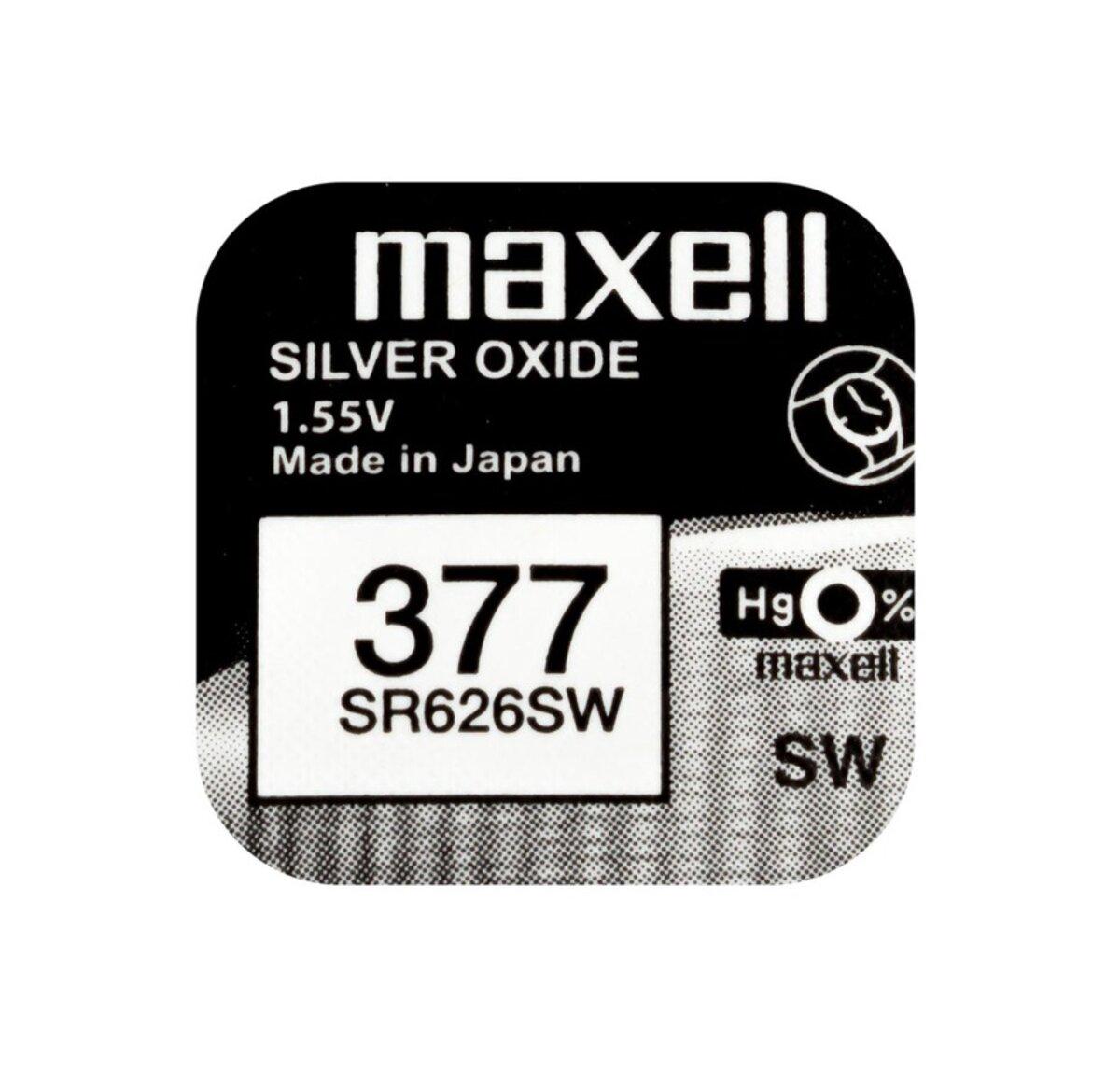 Батарейка Maxell SR626SW 1PC EU MF 377 A 1 шт. (M-18292000) - фото 1