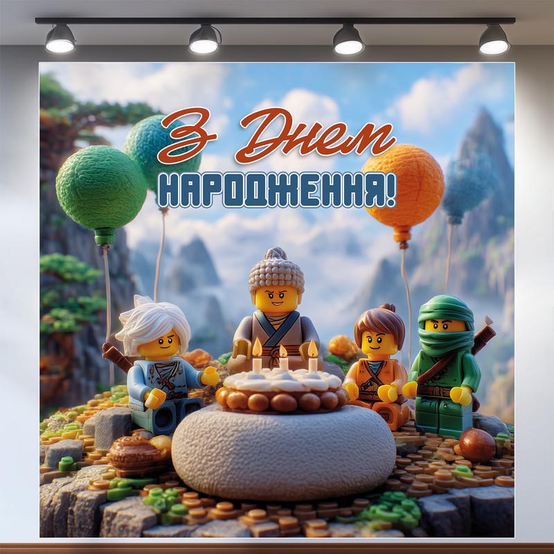 Баннер для фотозоны Лего 160x160 см №44073