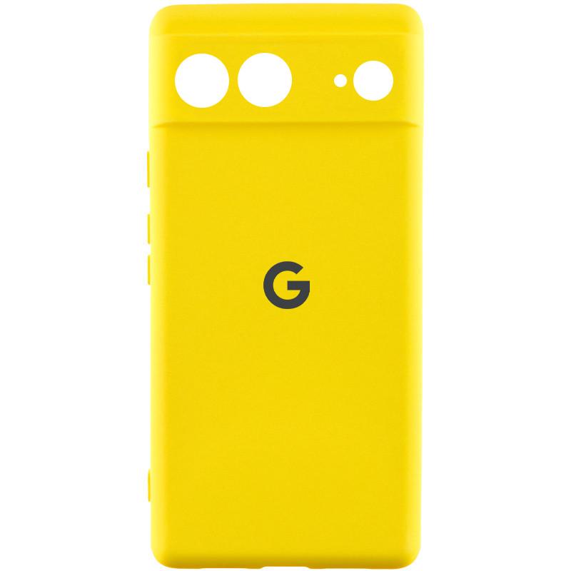 Противоударный чехол Silicone Cover Lakshmi Full Camera (AAA) with Logo для Google Pixel 7 Желтый / Yellow