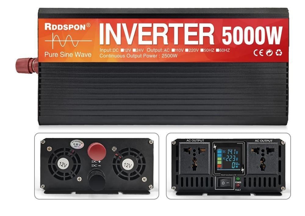 Інвертор перетворювач напруги 24 в 220В 5000 Вт чиста синусоїда - фото 2 Інвертор перетворювач напруги 24 в 220В 5000 Вт чиста синусоїда - фото 2