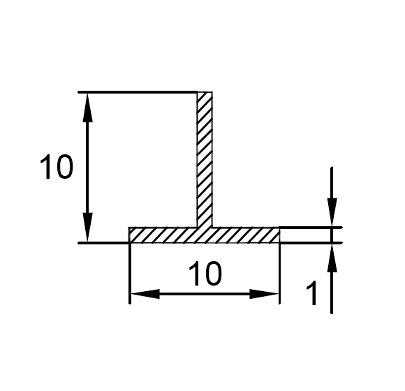 Алюмінієвий профіль тавр 10x10x1 мм AS - фото 4